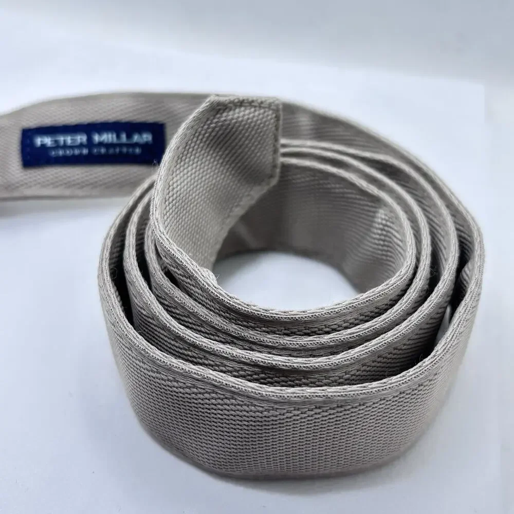 Peter Millar Crown Crafted Canvas Ring Belt Casual Golf Khaki Sz L